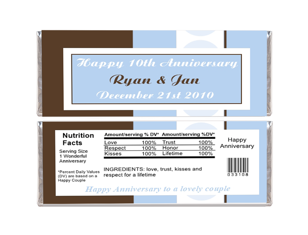 Custom Anniversary Candy Wrapper Template Free Download - Wrapcandy