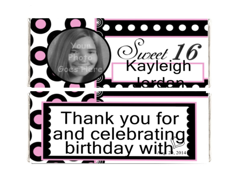 Sweet Sixteen Candy Bar Wrapper Template - Wrapcandy