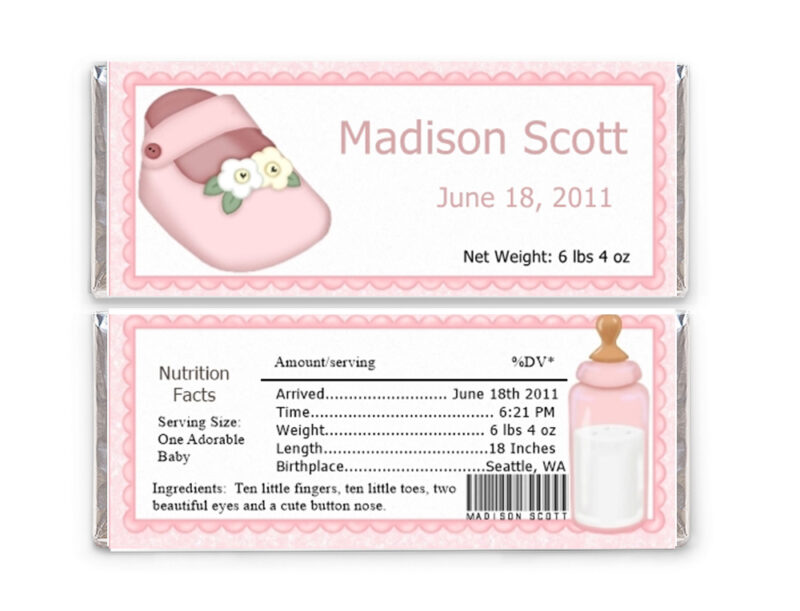 Birth Announcement Candy Bar Wrapper 17 - Wrapcandy