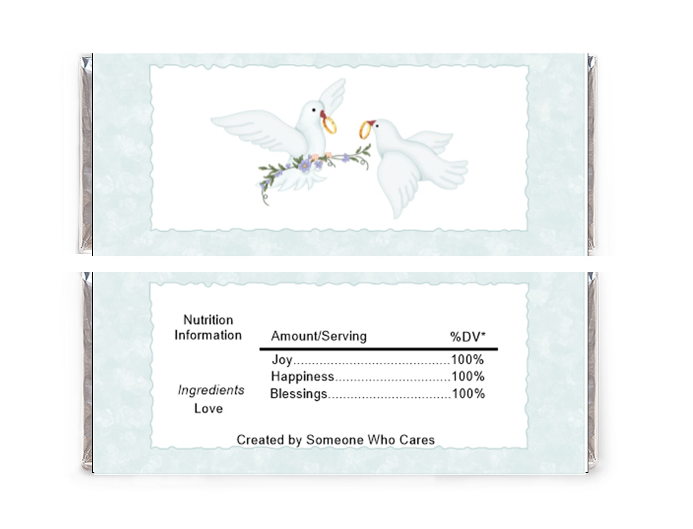 Wedding Doves Candy Wrapper